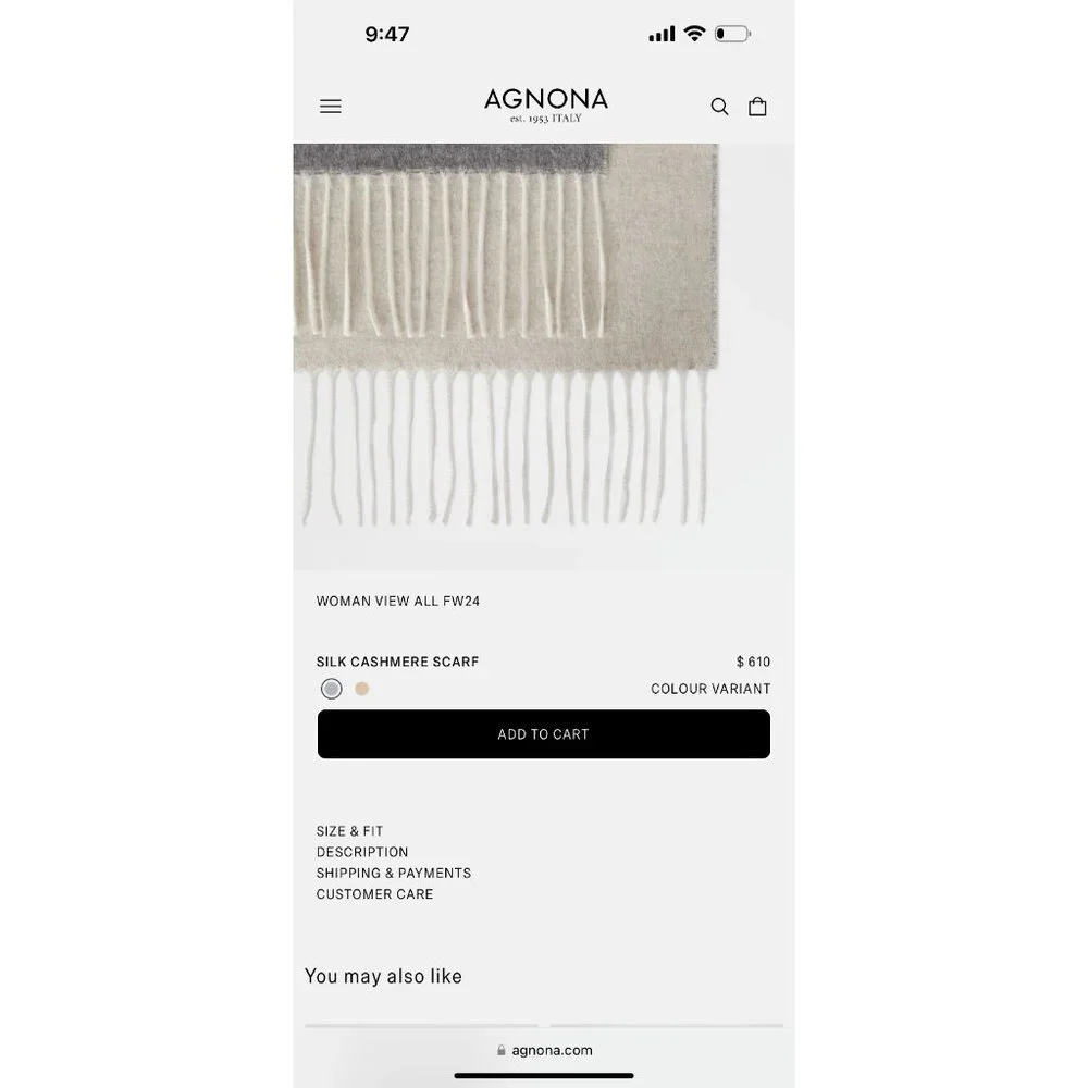 Agnona $650 NWOT Angora Wool Cashmere Scarf Shawl‎ w/ Fringe 11.5